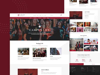 Campus Life - UniCamp | University & College WP Theme college creative design education education center minimal modern psd school ui university ux webdesign website wordpress