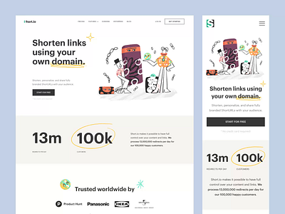 Short.io - UI/UX Design for Link Manager animation colors icons illustration illustrator minimal motion motion graphics scroll ui ui design ux ux design web web design