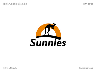 Sunnies - Kangaroo Logo | Day 19 #DailyLogoChallenge brand design branding dailylogochallenge dailylogochallengeday19 design dlcday19 graphic design kangaroo kangaroologo logo logodesign sunnies sunnieslogo