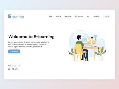 E-learning landing page app branding dailyui design fakeclient figma illustration illustrator landingpage logo minimal mobile typography ui ux vector web