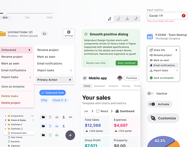 Figma React UI kit - design system for web apps app css dashboard design figma html material react templates ui ui kit