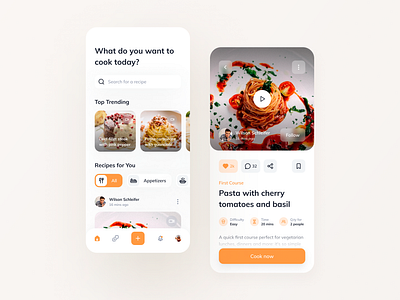 Cooking app app app design app layout app ui branding cooking cooking app design design inspiration figma food food app glassmorphism inspire mobile design recipe ui ui design ui ux ux design