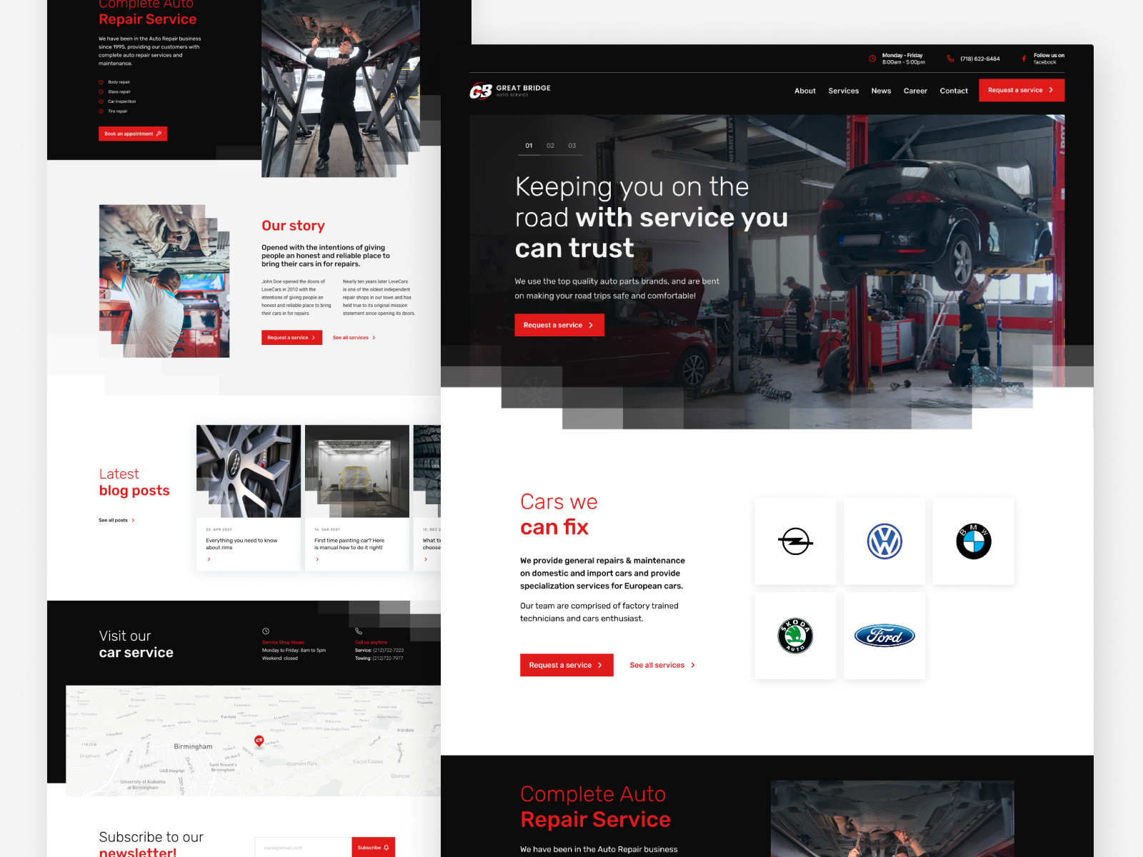 Example of GreatBridge Auto Service - Car mechanic website