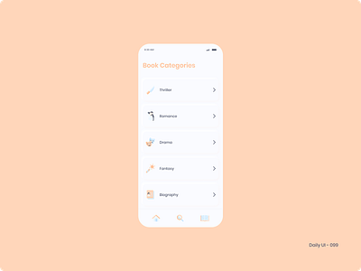 Daily UI 099 - Categories 099 book book categories categories dailyui