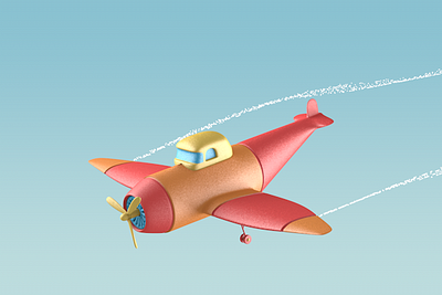 Swinging plane 3d animation design gif插画