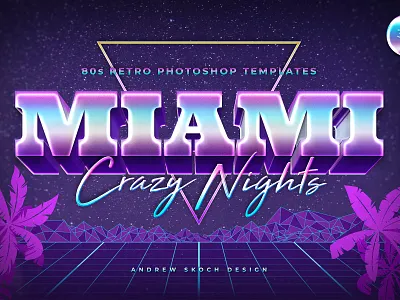 Miami - 80s Retro Text Effect 3d 3d text 80s design designposter graphic design light logo logo text miami mockup neon pals pink poster synthwave text text effect tittle typography