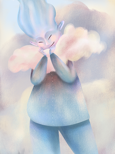 Cloud man hug affinity designer digital digital paint digital painting fairytales illustration nature