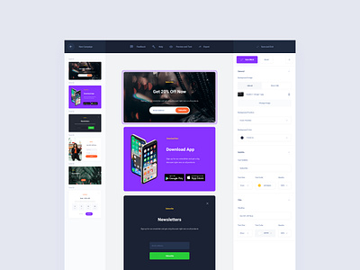 Email Builder Dashboard components dashboard design download figma sketch symbols ui ui kit ux web