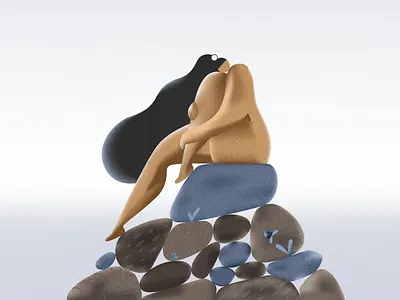 Loneliness character design design illustration product ui vector webdesign