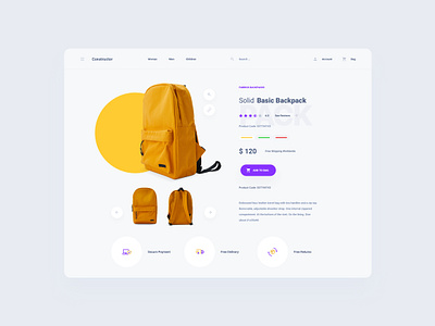 Backpack Store commerce components dashboard design download figma sketch ui ui kit ux web