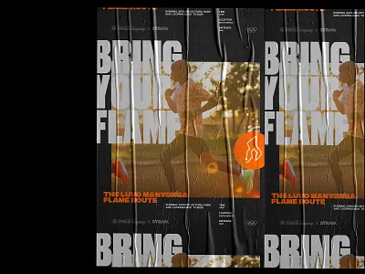 Bring your flame design flame olympics poster running sport