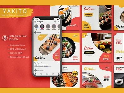 Yakito - Japanese Restaurant Instagram Template business