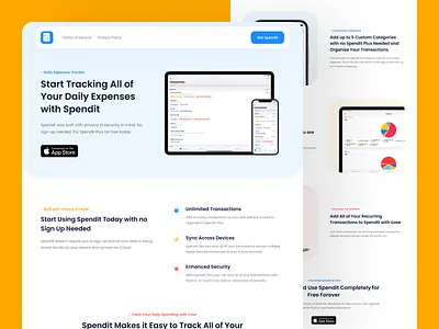 Spendit - Marketing Website design digital design ios app ios app design product design ui ui for web uiux web web design web ui website design website ui
