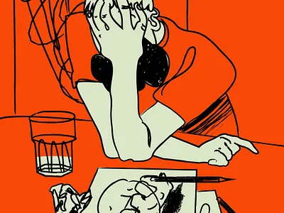 Creative struggles abstract art composition grunge grunge texture illustration laconic lines minimal poster self selfportrait stuggle texture