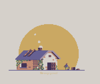 Sunset 16bit 8bit design environment design gameart illustration minimal pixel pixel art pixelart retro