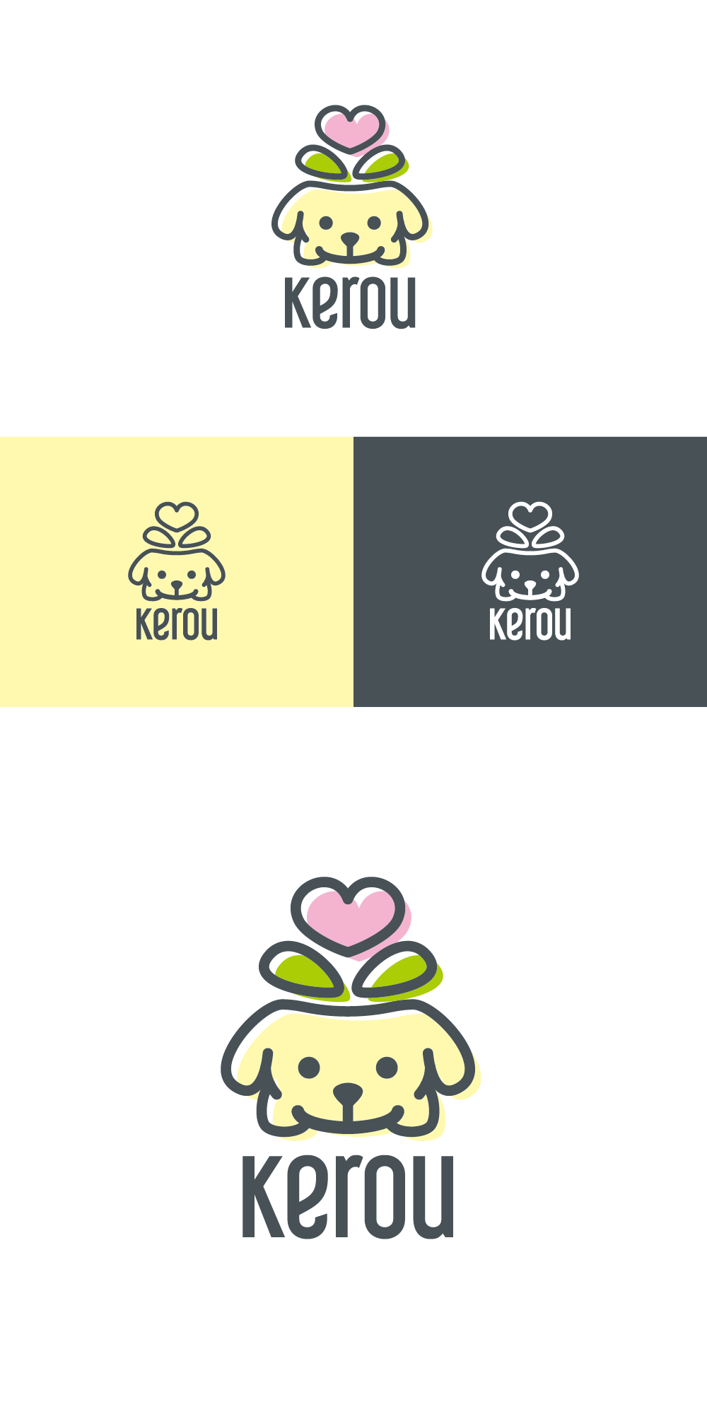Kerou branding dog flower fun logo love