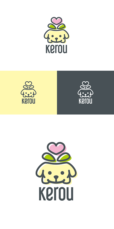 Kerou branding dog flower fun logo love