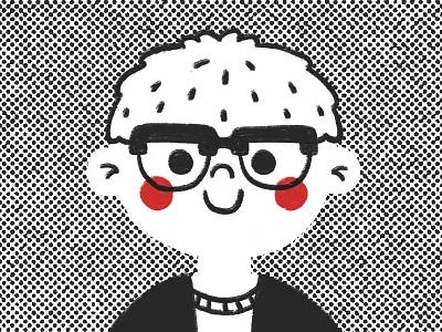 Self portrait black cute flat illustration illustrator kawaii