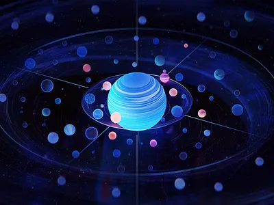Galaxy energy 3dart blender blue galaxy illustration planet wantline