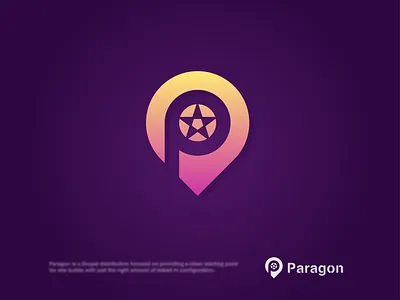 Paragon Logo ( P + location + star ) brand identity branding design gradient logo graphic design icon illustration location logo logo design logo designer logo inspiration logotype modern logo p logo paragon logo star ui