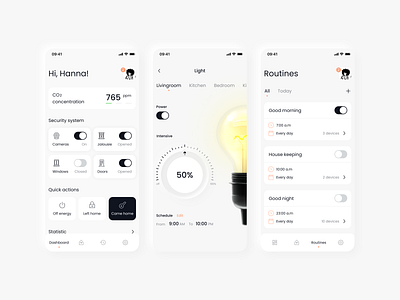 Smart Home App app application concept design devices home house light minimal mobile room smart technologies