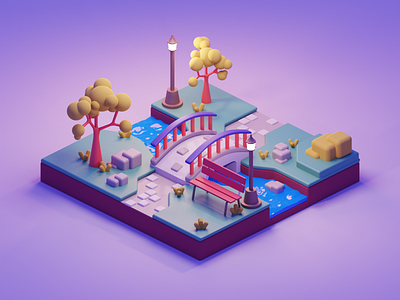 River Park 3d blender blender3d