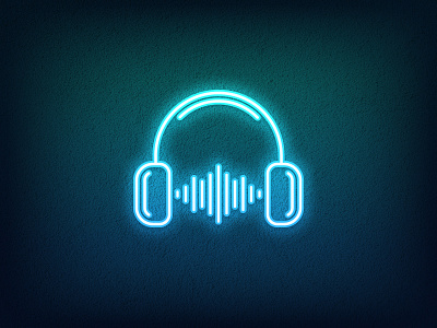 Neon Headphones audio beat dj equalizer headphones icon listen logo melody music musical neon player podcast sign sound soundwave track tune wave