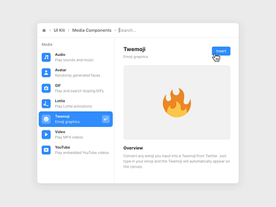 Twemoji Component for Framer app avatar chat design emoji framer illustration interface mobile prototype prototyping reaction twemoji twitter ui web
