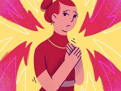 Panic Attacks anxiety character concern design fear illustration panic scared tension texture woman worry