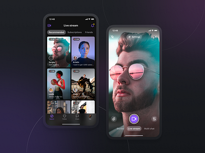 Live stream concept app design figma live mobile app ui ux