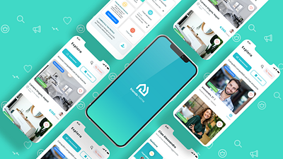 Friends Home - Search. Filter. Match! app branding design house logo mobile product rental