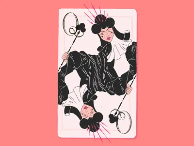 ♣️👑 Strong Judge Judy vibes for the Queen of Clubs 👑 ♣️ cards clubs games illustration playing card procreate queen symmetry