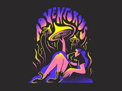 Be adventurous 2d adventure character design forest girl illustration mashrooms tripping