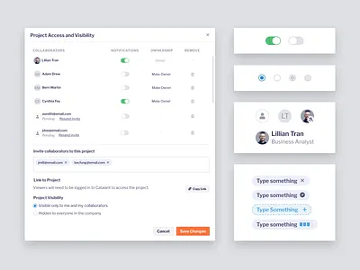 Collaborator Settings Modal collaborator design design system figma modal settings ui ux