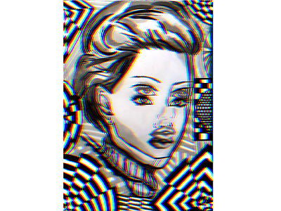 Dizzy 3D 3d abstract dizzy fine art girl graphic design portrait surreal