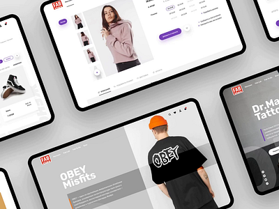 Дизайн интернет магазина FabStore animation design ui uidesign uiuxdesign userinterface uxui web webdesign