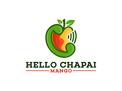 hello mango brand branding branding design chapai mango conceptual logo fruit green logo logounique logo mango tele telephone wifi sign