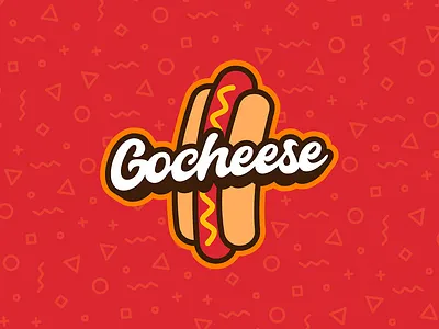 Gocheese Hot Dogs Logo branding design fast food fast food logo graphic graphicleo hot dog hot dog logo illustration logo logotipo typography