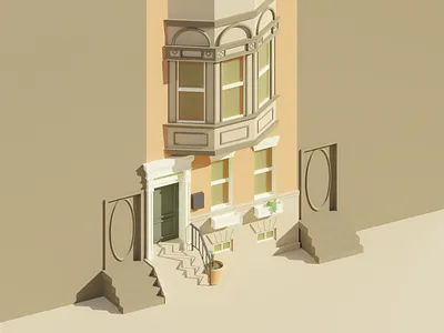 Low Poly Row Home blender blender3d lowpoly phldesign rowhome