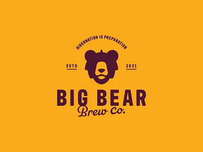 Big Bear Brewery Logo Design ale bear beer beer label branding brewery craft craft ale craft beer hops icon illustration logo logotype mark negative space type vector