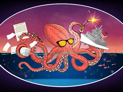 Kraken Octopus animation branding business logo design design illustration logo logo design logodesign ui vector