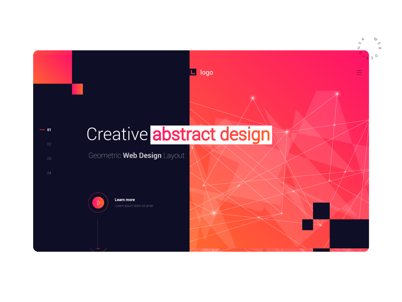 Creative abstract web design template color creative design interface template ui web web design website