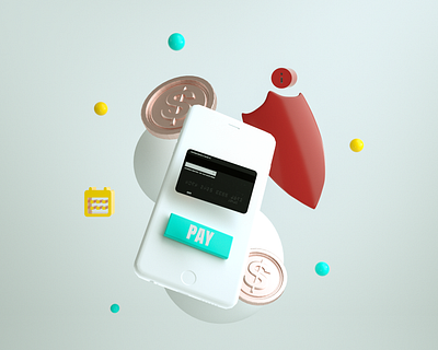 Payment integration // 3D Illustration 3d 3d art 3d artist branding clean design illustration logo ui vector
