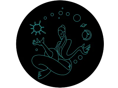 GALAXYMAKER black galaxy god illustration maker meditation planet star yoga yogaman yogawoman