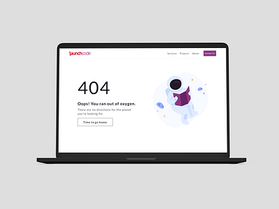 Launchcode 404 Page 404 design error error404 illustration minimal software typography uidesign uxdesign