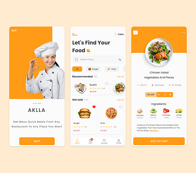 Food Delivery / Mobile App app design branding design illustration logo typography ui ui design ui ux vector