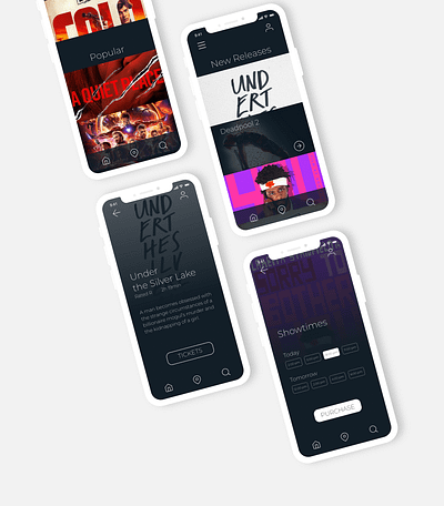 Movie App Mock-Up Part Deux app design ui ux