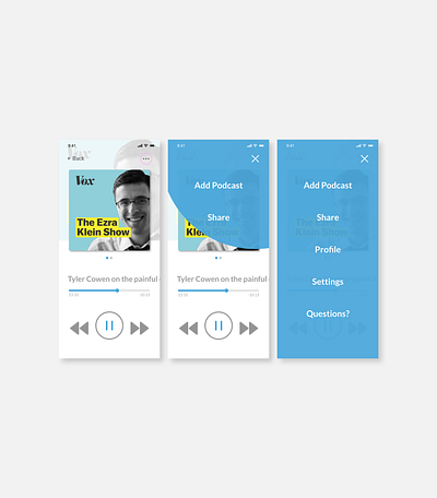 Podcast App Mock-Up: The Finale app design ui ux