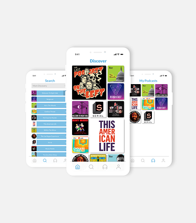 Podcast App Mock-Up app design ui ux