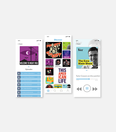 Podcast App Mock-Up Dos app design ui ux